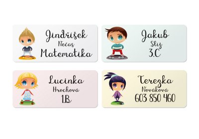 NAŽEHLOVACÍ jmenovky ČLOVÍČCI 45x20 mm (24ks)