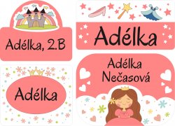 NAŽEHLOVACÍ jmenovky PRINCEZNA (60ks)