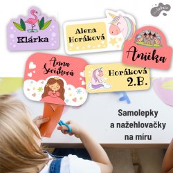 Sada JEDNOROŽEC jmenovky (42ks)