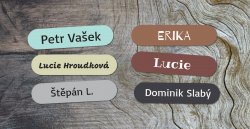 NAŽEHLOVACÍ jmenovky SADA OVÁL 45x10mm (45ks)