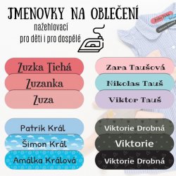 NAŽEHLOVACÍ jmenovky SADA OVÁL 45x10mm (45ks)