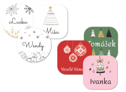 VÁNOCE 20 jmenovky - SADA (20ks)