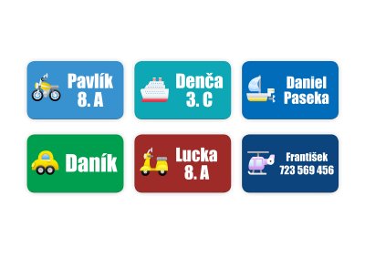 NAŽEHLOVACÍ štítky DOPRAVA 25x15mm (50ks)