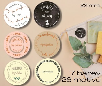 HANDMADE MINI samolepky 22mm (42KS)