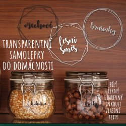 TRANSPARENTNÍ GEO - SADA samolepky 40mm (12ks)
