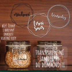 TRANSPARENTNÍ GEO - SADA samolepky 40mm (12ks)