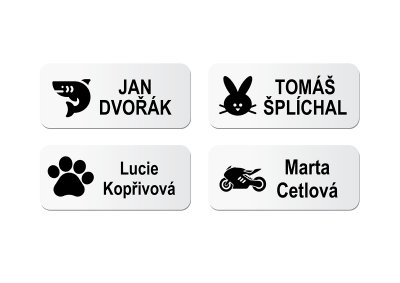 IKONA bílá jmenovka 35x15 mm (40ks)