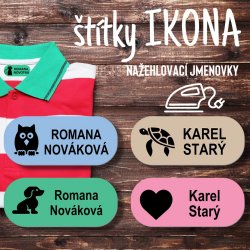 NAŽEHLOVACÍ štítky IKONA 35x15 mm (44ks)