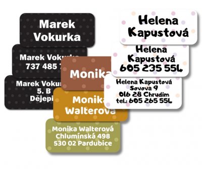 Nažehlovací PUNTÍKY jmenovky 45x20mm (24ks)