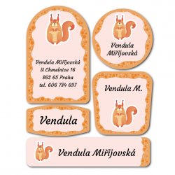 FAUNA SADA, nálepky se jménem (45ks)