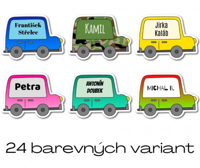 MA - Autíčko jmenovka 35x24mm (14ks)