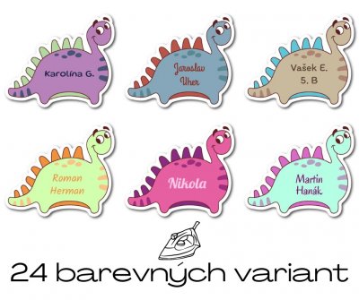 MA - Nažehlovací Dinosaurus jmenovka 34x29mm (12ks)