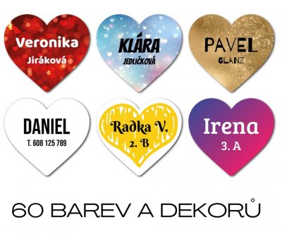 SRDÍČKO jmenovka 31x28mm (24ks)