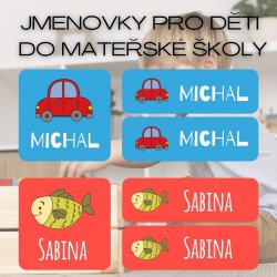 MŠ ZNAČKY - jmenovky SADA 2 (36ks)