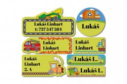 Sada AUTÍČKA jmenovky (42ks)
