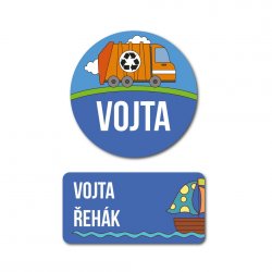 Sada AUTÍČKA jmenovky (42ks)