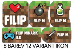 PIXELART sada jmenovek (40ks)