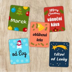 VÁNOCE klasik jmenovky 34x44mm (16ks)