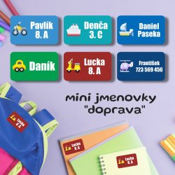DOPRAVA MINI štítky 25x15 mm (50ks)