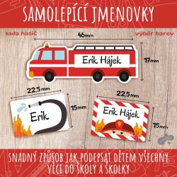 SADA HASIČ mini štítky (45ks)