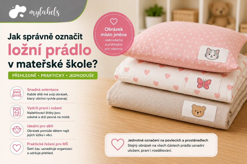 Jak správně označit ložní prádlo v mateřské škole? Praktické řešení pro přehledný provoz MŠ
